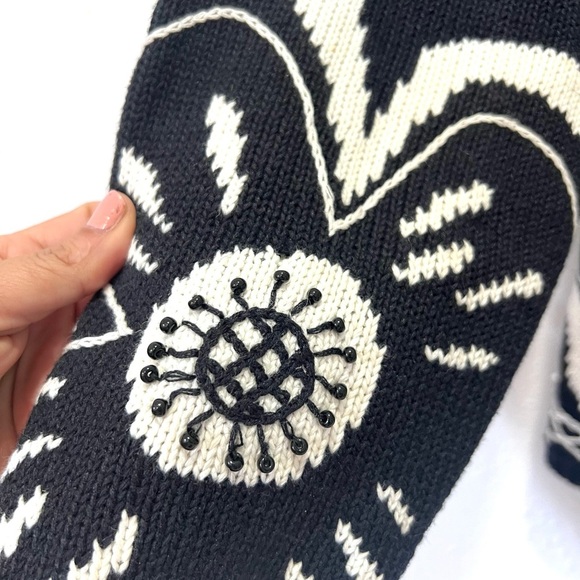 Coldwater Creek ramie and cotton blend Black and White Floral Jacket Large - Picture 6 of 7